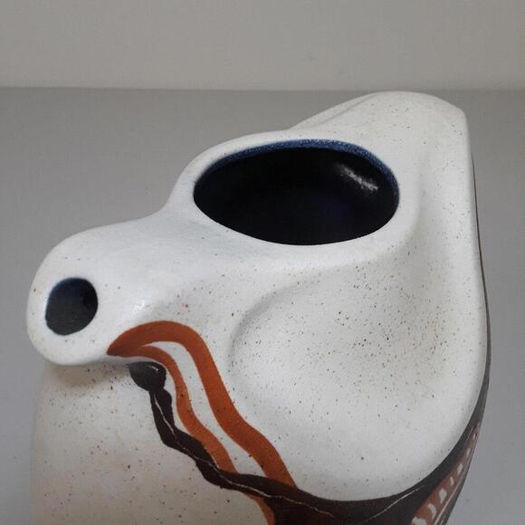 Vintage MCM 1960s Stoneware Pitcher Abstract Neolithic Art - Picture 7 of 9